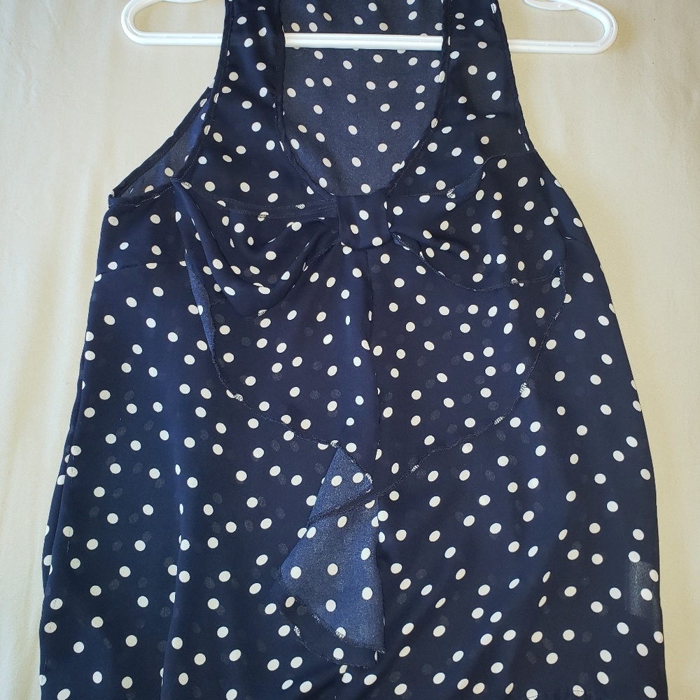StreetWear Society Navy polka dot dress top